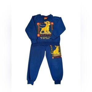 Vintage Retro 90s Disney Lion King Simba Matching Sweatshirt and Pant Set 4T